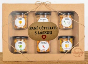 Dárková sada Kešu či Mandlí 6ks NAMIXUJ si SÁM Paní učitelce s láskou