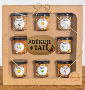 Dárková sada Kešu či Mandlí 9ks NAMIXUJ si SÁM Děkuji Tati