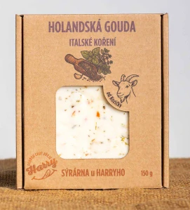 Kozí Gouda s Italským kořením a bylinkami v Dárkové krabičce