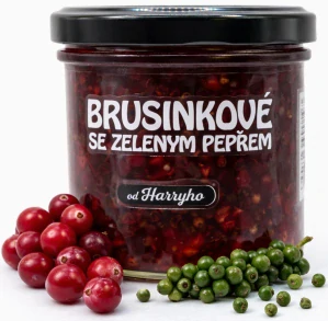 Brusinkové chutney se zeleným pepřem a zázvorem 170g