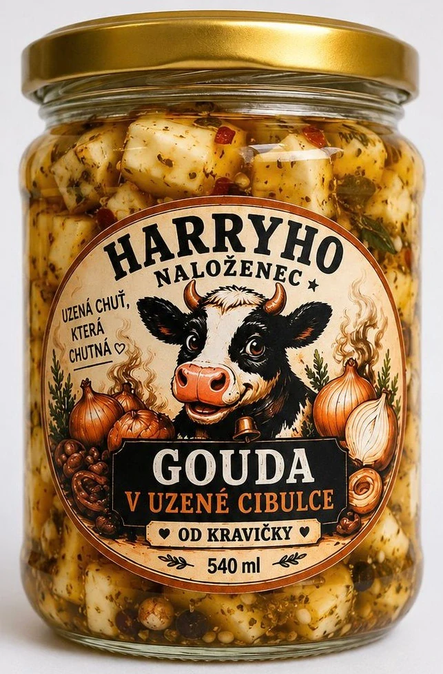 Harryho Naloženec Holandská Gouda v uzené cibulce 540 ml