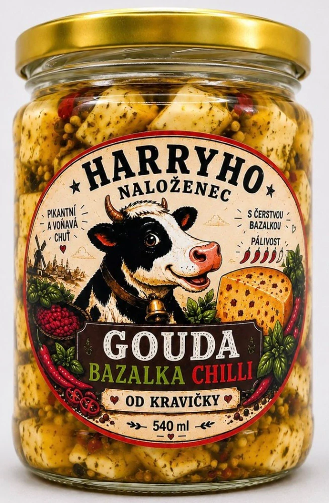 Harryho Naloženec – Holandská Gouda Bazalka s Chilli 540 ml