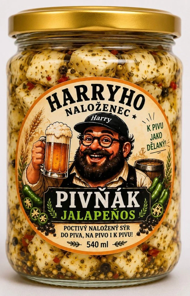 Harryho Naloženec Pivňák sýr s papričkami Jalapeňos 540ml