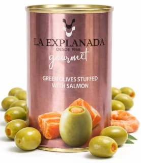 LA EXPLANADA - Zelené olivy plněné lososovou pastou 280g