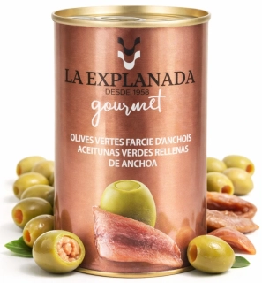 La Explanada Zelené olivy plněné ančovičkovou pastou 280g
