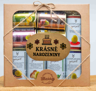 VELKÁ DÁRKOVÁ SADA 9 druhů oliv krásné narozeniny