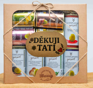 VELKÁ DÁRKOVÁ SADA 9 druhů oliv s pastou LA EXPLAMADA děkuji tati