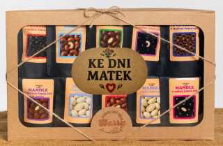 Dárková sada křupavých preclíků a sladkých mandlí mix 10ks ke dni matek