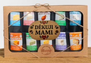 Křupavý sýr Dárková sada 10 druhů sýrů děkuji mami