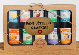Křupavý sýr Dárková sada 10 druhů sýrů paní učitelce s láskou