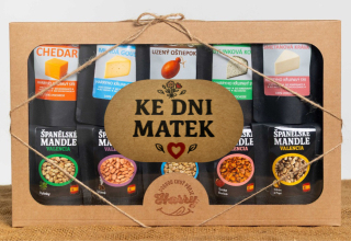 Křupavý sýr a Španělské mandle Dárková sada 10 druhů ke dni matek