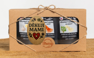 Křupavý sýr Dárková sada 3 druhů lyo korbáčiků od Bači děkuji mami