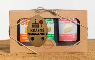 Křupavý sýr Dárková sada 3 druhů lyo sýrů od kravičky krásné narozeniny