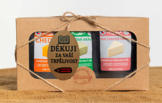 Křupavý sýr Dárková sada 3 druhů lyo sýrů od kravičky za Vaši péči a trpělivost