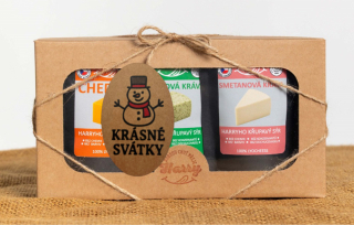 Křupavý sýr Dárková sada 3 druhů lyo sýrů od kravičky krásné svátky mikuláš