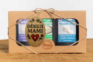 Křupavý sýr Dárková sada 3 druhů lyo sýrů nejen od kozičky děkuji mami