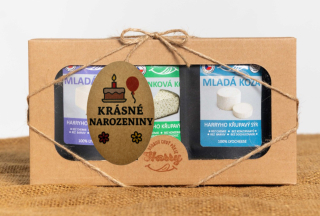 Křupavý sýr Dárková sada 3 druhů lyo sýrů nejen od kozičky krásné narozeniny