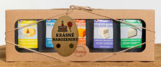 Dárková sada 5 druhů lyo sýrů MIX krásné narozeniny