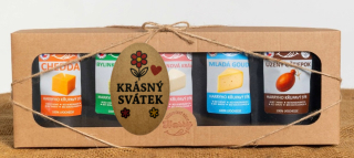 Křupavý sýr Dárková sada 5 druhů lyo sýrů od kravičky krásný svátek