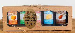 Křupavý sýr Dárková sada 5 druhů lyo sýrů od kravičky veselého Mikuláše