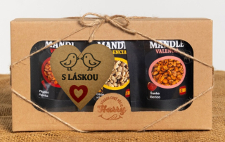 Dárková sada Španělských mandlí mix citron+šunka Iberico+paprika s láskou