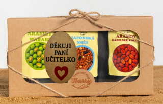 Křupavé arašídy Dárková sada 3 druhů děkuji paní učitelko
