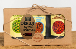Křupavé arašídy Dárková sada 3 druhů děkuji za Vaši trpělivost