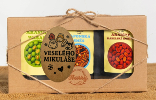 Křupavé arašídy Dárková sada 3 druhů veselého Mikuláše