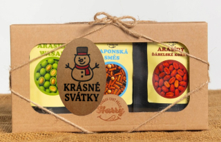 Křupavé arašídy Dárková sada 3 druhů krásné svátky Mikuláš