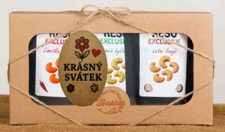 Dárková sada Kešu EXCLUSIVE mix Letní lanýž + směs bylinek + Limetka Chilli Krásný svátek