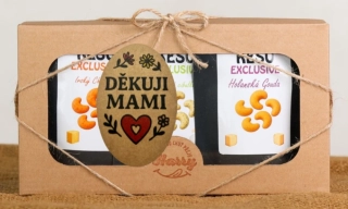 Dárková sada Kešu EXCLUSIVE mix Cheddar + Gouda + Smetanová cibulka Děkuji mami