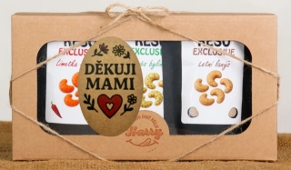 Dárková sada Kešu EXCLUSIVE mix Letní lanýž + směs bylinek + Limetka Chilli Děkuji Mami