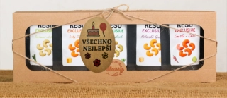 Dárková sada Kešu EXCLUSIVE mix 5 druhů slaných TOP CHUŤ Všechno nejlepší