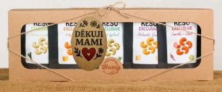Dárková sada Kešu EXCLUSIVE mix 5 druhů slaných TOP CHUŤ Děkuji mami 