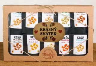 Dárková sada Kešu EXCLUSIVE mix 10 druhů TOP CHUŤ krásný svátek