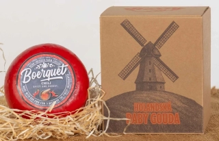 Baby Gouda s Chilli 450g  v Dárkové krabičce