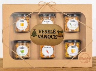 Dárková sada Kešu či Mandlí 6ks NAMIXUJ si SÁM Veselé vánoce